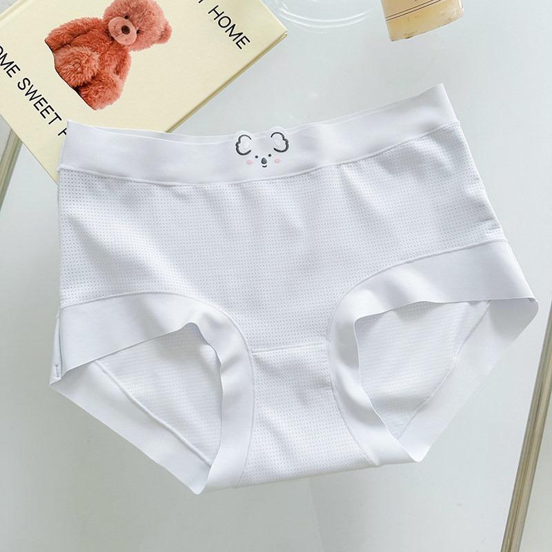 

Breathable Seamless Womens Panties Quick Dry Plus Size Cotton Gusset Bacterial Summer Thin Mid Waist XL светло-синий