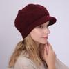 New Autumn and Winter Fleece Cap for Women Knitted Rabbit Fur Thread  Warm  Fashionable and Cold Proof Beret Hood