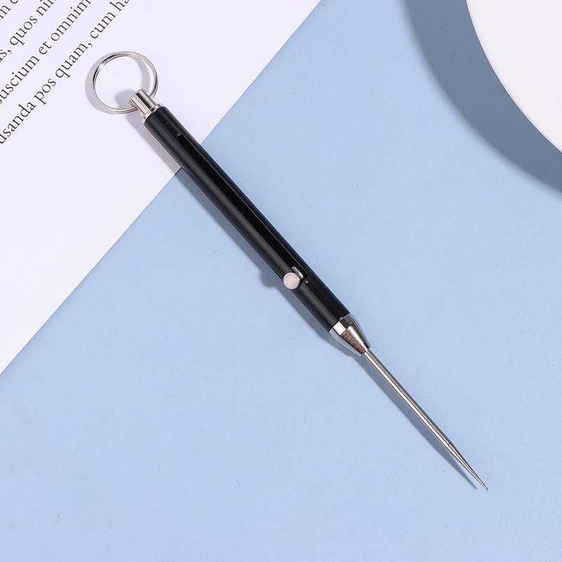 1Pcs Titanium Alloy Telescopic Toothpick Keychain Pendant Gift Fruit Fork Camping Toothpick Holder Unpacking Tool