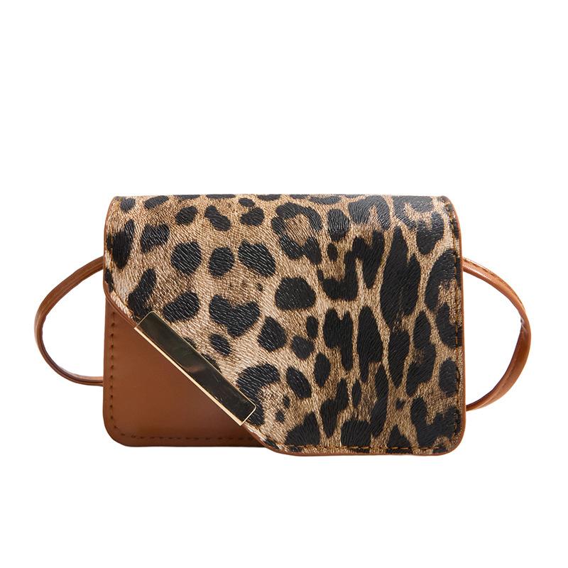 Korean Style Leopard Print Underarm Crossbody Small Square Bag