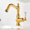 Retro Ceramic Handle Pull-Out Bathroom Faucet
