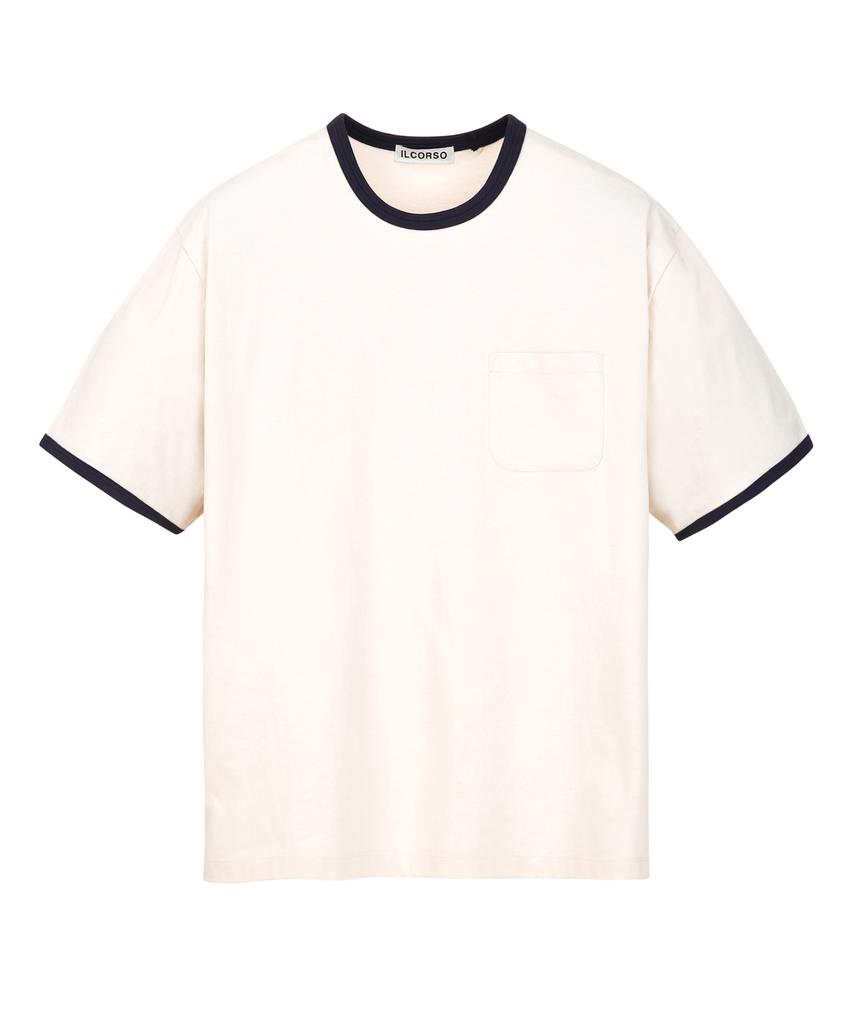 IL CORSO Washed Ringer Short Sleeve T-Shirt Ivory