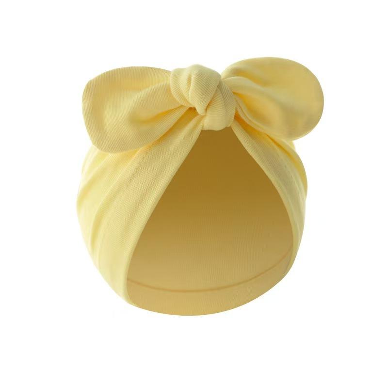 New fashion children's rabbit ear bow multi-color soft baby fetal hat baby spring and autumn hat