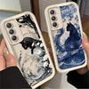 Art Splash-ink Cat Soft Case For Samsung Galaxy A54 A05 A05S A34 A24 A14 A53 A33 A23 A13 A52 A52S A32 A22 A12 A71 A51 A31 A50