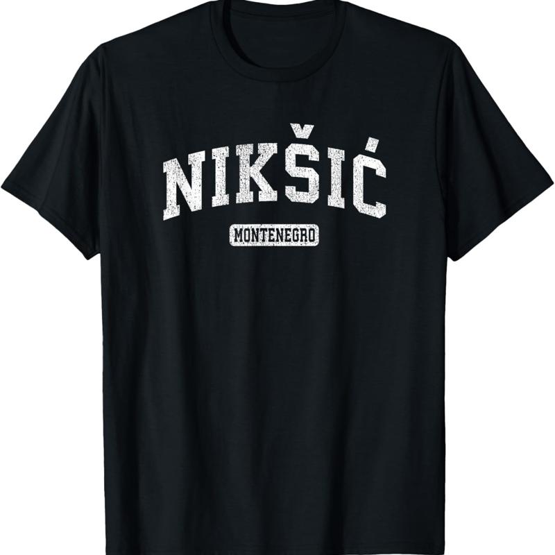 

Niksic Montenegro Vintage Sports Design T Shirt - Men s Summer Cotton Graphic Tee S разноцветный