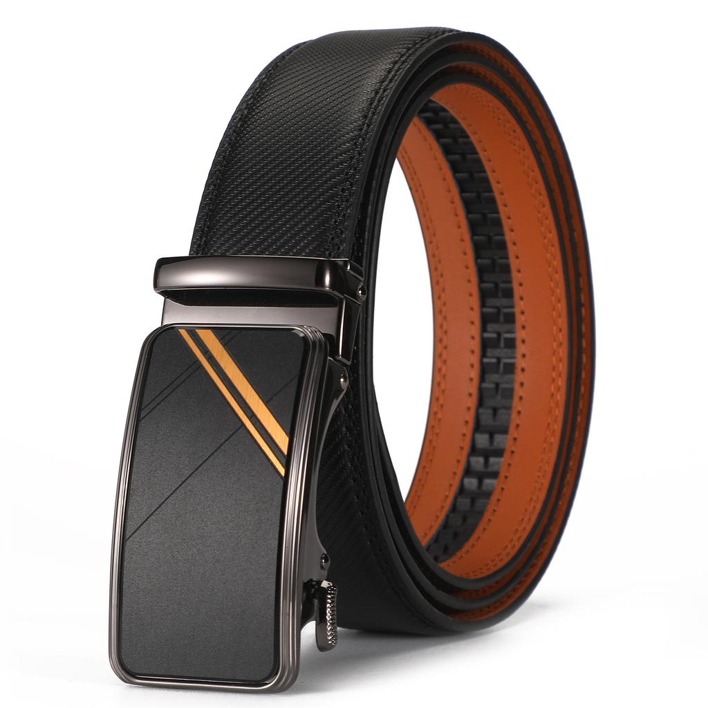Men'S Senior Sense Viral Trends Men'S Automatic Buckle Carbon Fiber Pattern Belt Men'S Casual Belt