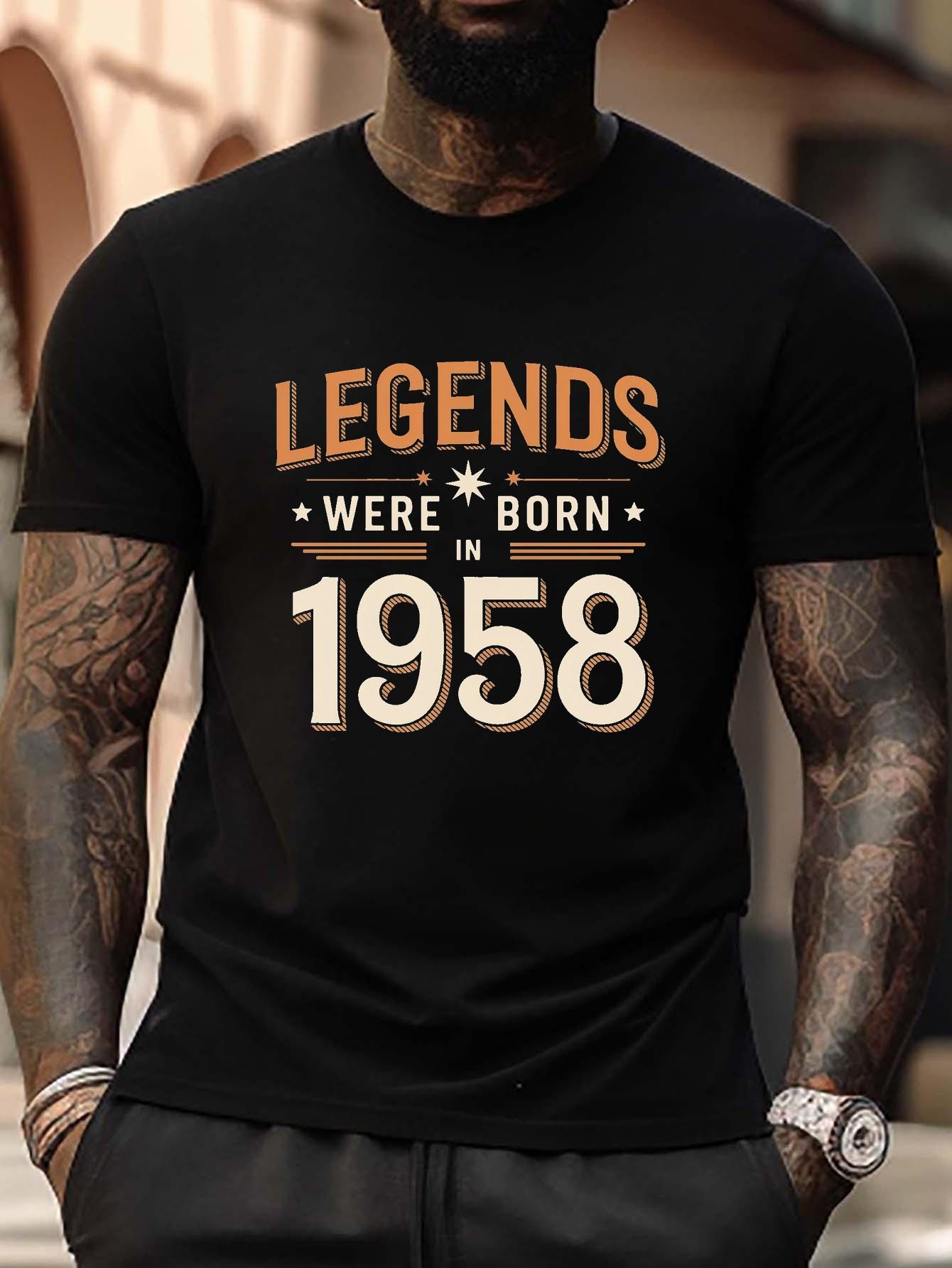 

[Everyday Comfort] Plus Size Vintage 1958 Legends T-shirt - Legends Were Born in 1958 Graphic M