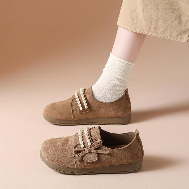 Birken Shoes Loafers Pearl Versatile Single Shoes Kangaroo Shoes Women Shoes Ladies