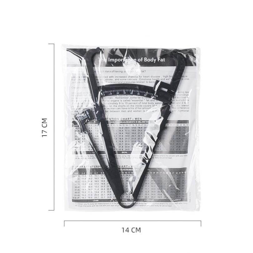 Black Plastic Handheld Body Fat Caliper  for Men / Women, Portable Body Fat Measuring Tape