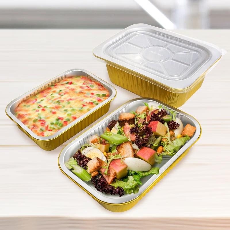 MDNG Golden Rectangular Aluminum Foil Food Containers