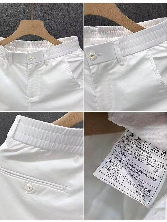 Men's Versatile White Casual Summer Shorts - Trendy, Lightweight, Straight Fit