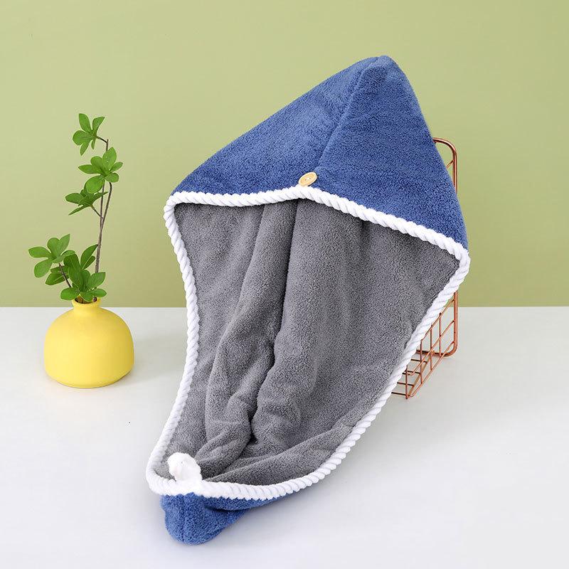 Double-Layer Coral Fleece Quick-Dry Hair Cap - Soft, Non-Shedding, Absorbent Towel Wrap 25*65
