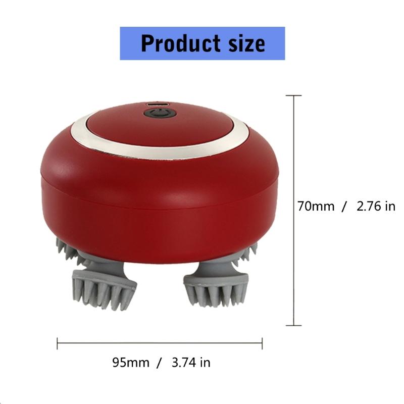 Scalp Massager Portable Electric Head Massager with 3 Massage Mode and 4 Massage Heads Handheld Head Massager for Body