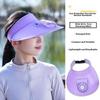 Breathable Empty Top Sunscreen Cap USB Rechargeable Women Sun Hat Cooling Fan Hat  Travel Cycling