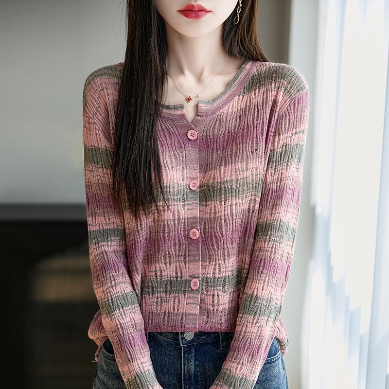 Cardigan ușor, 50% lână, 50% mătase de dud, pentru femei - tricotaje versatile pentru 4 sezoane pentru confort și stil pe tot parcursul anului