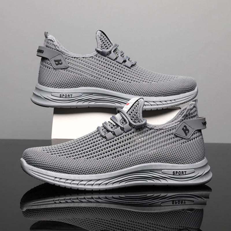 Spring and Autumn New Flying Woven Casual Shoes Men's Versatile Shoes Fashion Sports Shoes Lightweight Running Shoes