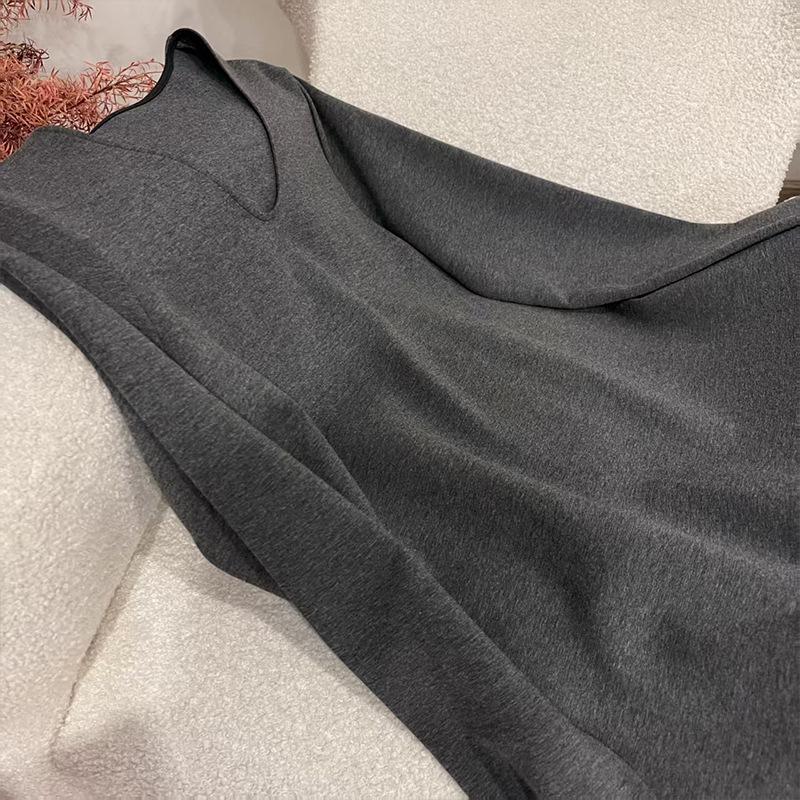 ZUOXIAOQI Supermodel Langes Kleid - Herbst Winter Lässiger Rock