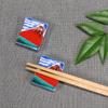 Stylish Kutani Ware Chopstick Pair Hokusai Red Fuji Ceramic Cutlery Made In Japan Rests, Set, Design, Rest,