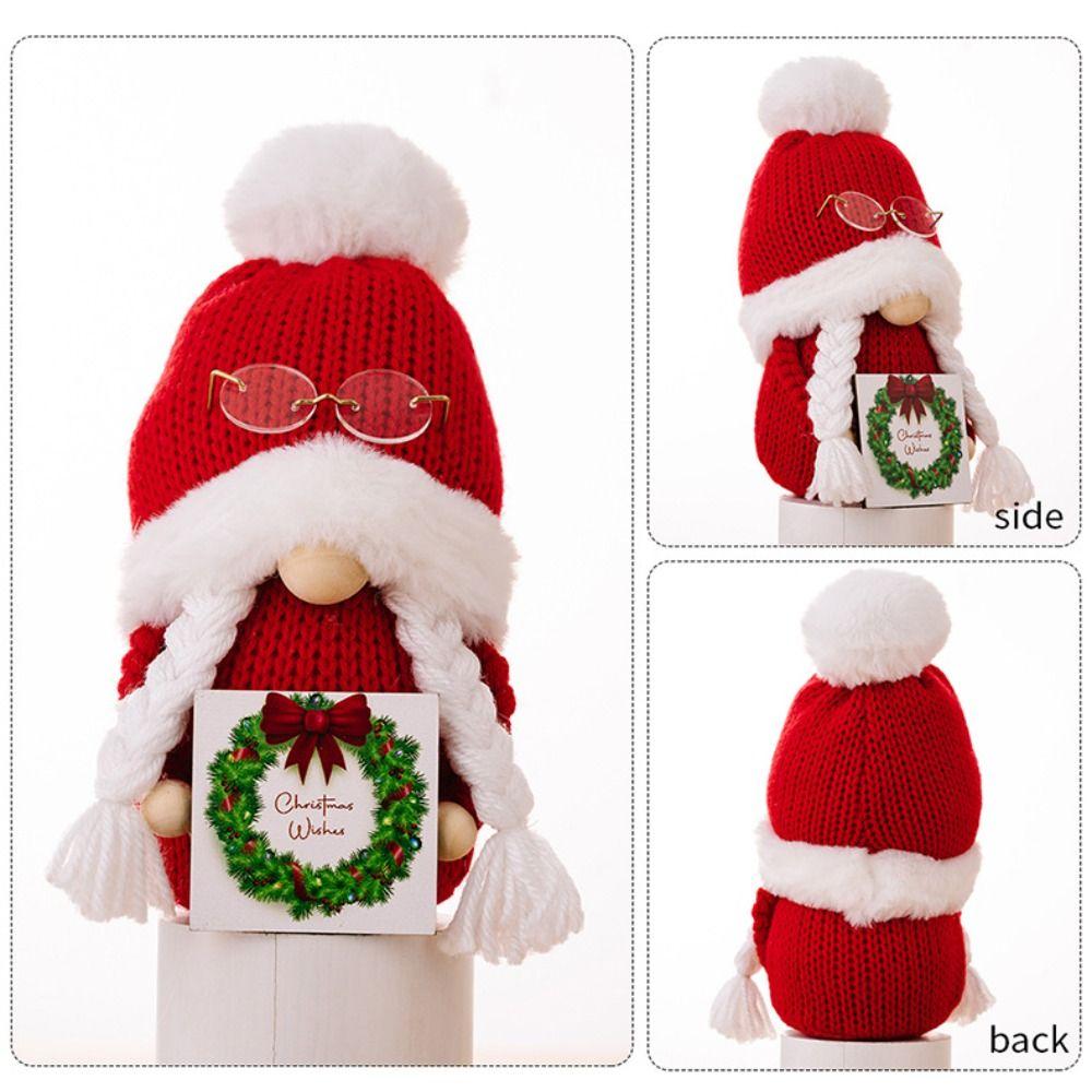 Antler Knitted Hat Rudolf Doll Christmas Tree Forest Man Doll Ornaments Party Favors