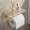 Luxury Gold Toilet Paper Holder with Shelf No Punching Acrylic Tissue Roll Hanger Bathroom Storage Organizer Accessories