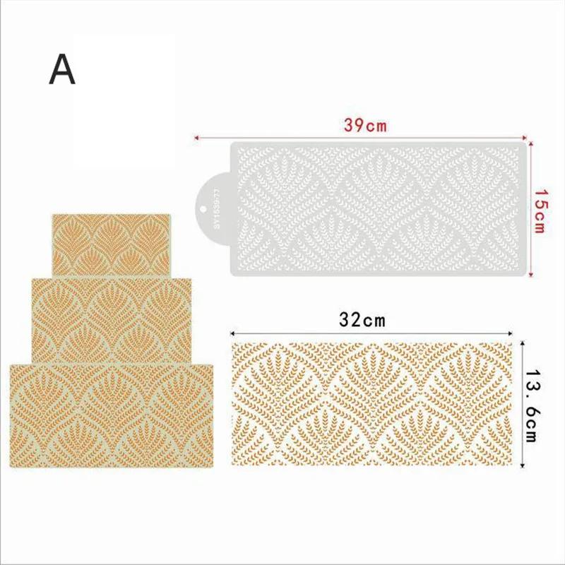 DIY Style Plastic Sugar Sieve Mold Fondant Printing Stencil Hollow Wedding Cake Stencil Edge Decoration Template Baking Tools