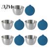 Small Metal Food Storage for Baby Stainless Steel Sauce Cup with Silicone Lid, Reusable Leakproof Dip Cups Bento Box Condiment Container, Dipping Bowl