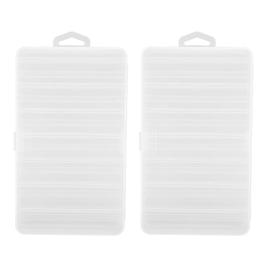 2PCS Fishing Lure Tackle Box Plastic Clear Visible Fishing Lure Bait Squid Jig Hooks Accessory Storage Case Container