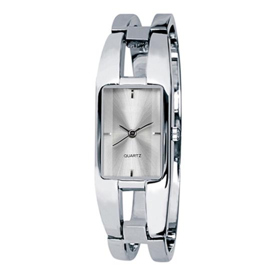 Women's Square Dial Changing Color Bracelet Bangle Quartz Fashion Wrist Watch