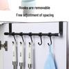 No-Drill Stainless Steel Over-Door Hanging Rod & Hook Rack for Kitchen or Closet Storage