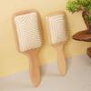Peigne à Cheveux Haut de Gamme à Coussin d'Air en Bois de Zelkova pour Femmes - Dents Rondes en Acier, Coussin de Massage, Coiffage Lisse, Outil de Coiffure