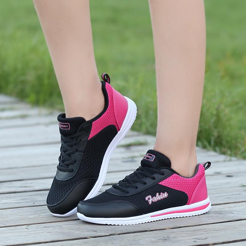 Spring and Autumn Ladies Daily Women's Shoes Casual Sports Korean Fashion Breathable Flat Bottom Running Light Travel Sneakers