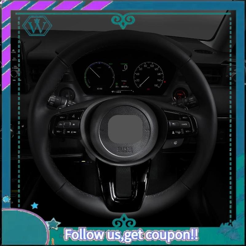 AA92-Car V Style Steering Wheel Panel Cover Trim Decoration Frame Sticker For Honda Vezel HR-V HRV Gloss Black