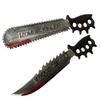 Halloween Bloody Chainsaw Machete Plastic Chainsaw Toy with Blood Stains Role Playing Photo Props Halloween Party Decorations