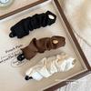 Korean Elegant Solid Fold Satin Banana Hair Clip For Women Girls Sweet Hair Ornament Hairpin Barrette Hair Accessories