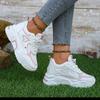 Women's Heart Patten Chunky Sneakers, Fashion Mesh Height Increasing Sports Shoes, Breathable Casual Outdoor Shoes