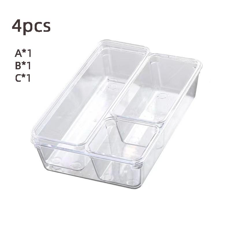 25 PCS Drawer Organiser Set Clear Plastic Desk Organizer Drawer Dividers Trays Dresser Storage Bins Separation Box for Makeup