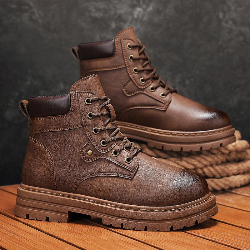 Martin Boots New Winter Mid-lace-up Platform Boots High-top Boots British Retro Short Boots