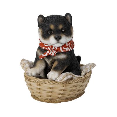 Ubia Bambusový košík Fazuľa Čierny Shiba Inu x x cm Bábika Figúrka Ozdoba Zviera Záhradná dekorácia Pes 12.5 10.5 13.5 H24120-1