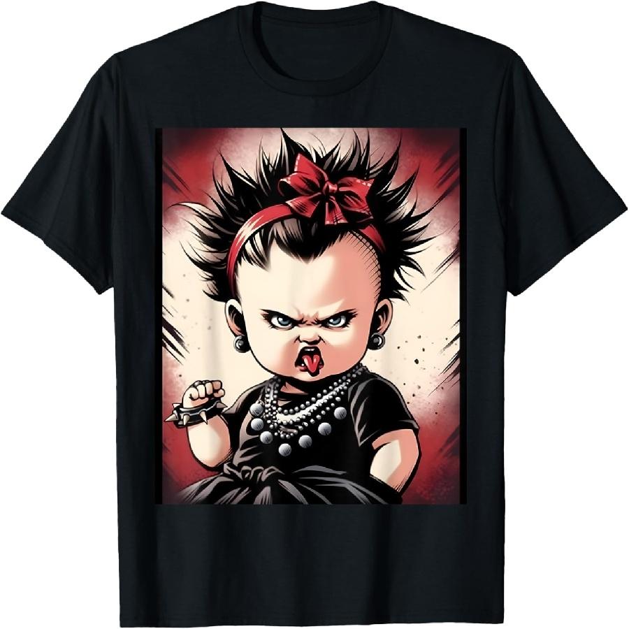 Rebel Baby_ Панк-рок мода для милых девочек Футболка S