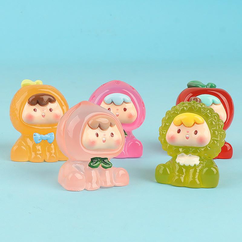 Blind Glowing Fruit Bag Peach Durian Orange Strawberry Apple Decoration Toy