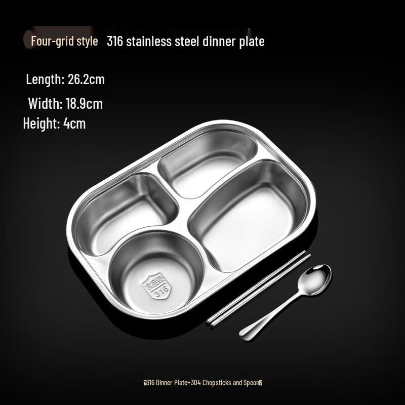 ZISIZ 316 Stainless Steel Adult Dinner Plate