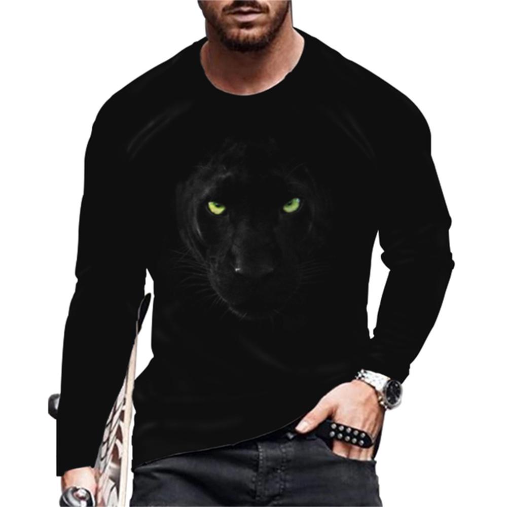 3D Tiger Tops Loose Crew Neck T Shirt Animal Mens Clothes Oversized Breathable Clothing