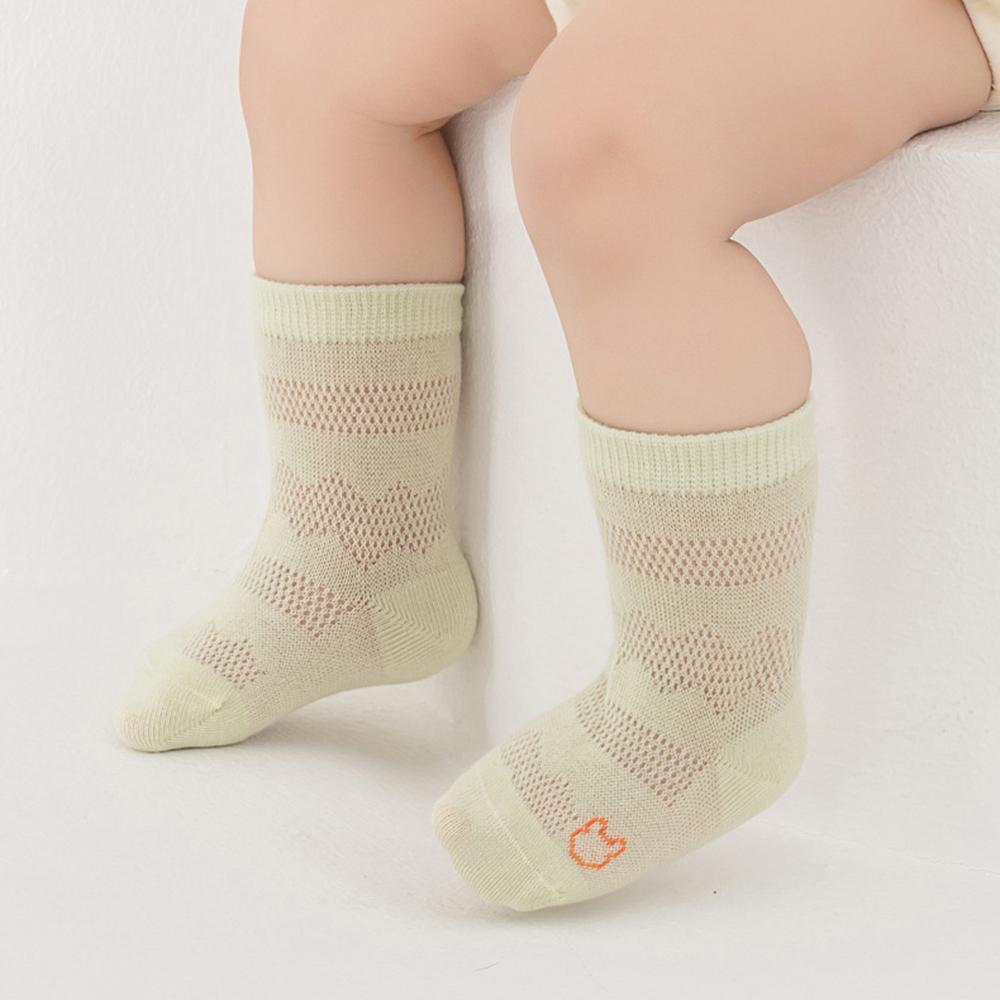 5 Pairs Baby Mesh Socks Summer Thin Combed Cotton Mid Calf Socks Toddler Socks Unisex Kids Socks for 0-8 Years Old
