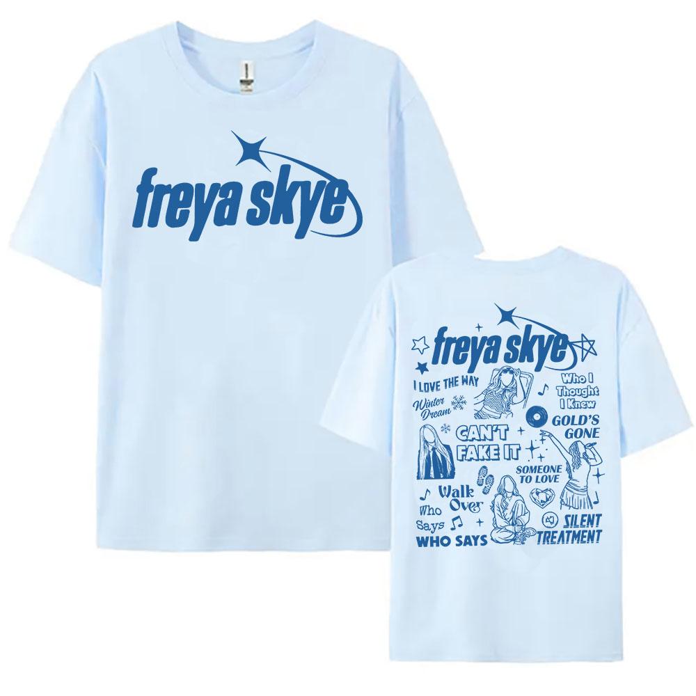 Women Tees Freya Skye Stars Align T-shirt Summer Cotton Short Sleeve Loose Tshirts Fashion Singer Design Graphic Print Merch Top