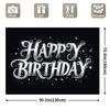 Black Background with Silver Glitter "Happy Birthday" for Live Stream and Video Call