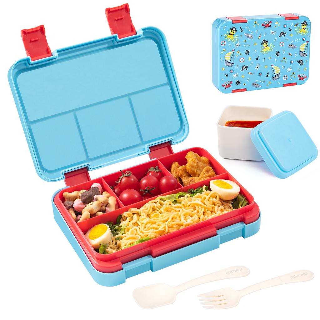 40oz Cartoon Pattern Bento Lunch Box Set Leak Proof Removable Dividers Meal Container for School Office Picnic Food Snack Prep