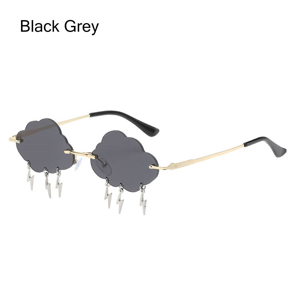 Funny Clouds Shaped Sunglasses Lightning Pendent Sunglasses Rimless Sunglasses 90s Sun Glasses Steampunk Disco Party Glasses