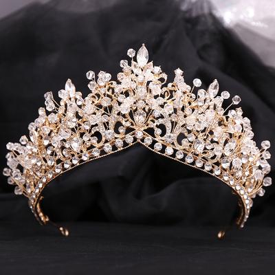 Barocke Kronen und Diademe für Braut Kopfschmuck Kristall Prinzessin Königskronen für Frauen Schönheitswettbewerb Abschlussball Braut Diadem Schmuck