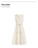 Nanyou Elegant Handmade Shell V-neck Embroidered Sleeveless Dress - Summer Vacation Style