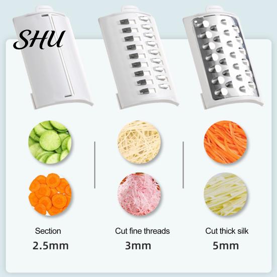 Detachable Electric Salad Maker Cheese Grater Vegetable Multi-purpose Cutter Slicer BPA-Free Potato Scrubber Shredder